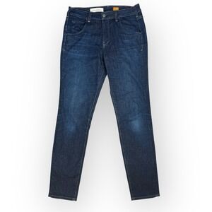 Pilcro And The Letterpress Jeans Womens 29‎ Script Mid Rise Blue Stretch Denim